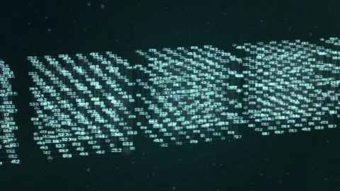 Fly Around Blockchain Data Animation. Blockchain Technology Visualization Stock Footage 200441704