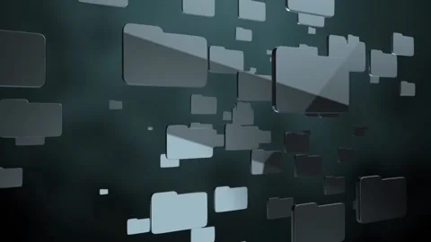 Fly around the camera around file icons in 3d space Stock Footage 117836180