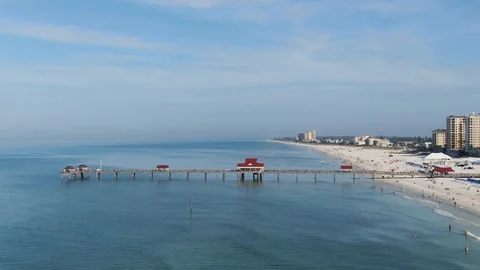 Fly around clearwater peir Stock Footage 101183368