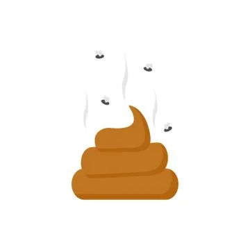 Fly around stinky poop vector isolated. Stock Illustration