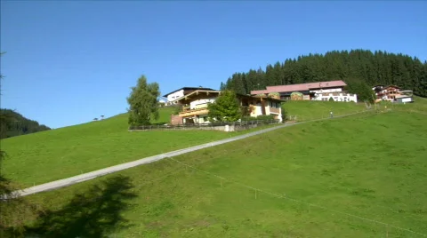 Fly by austrian alm Video stock 530410