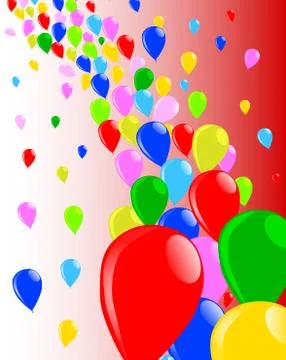 Fly away balloons Stock Illustration