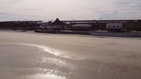 Fly away from beach ocean front property in Florida Stock-Footage 312026879