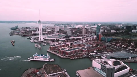 Fly Away from Harbour Slow Video stock 234926832