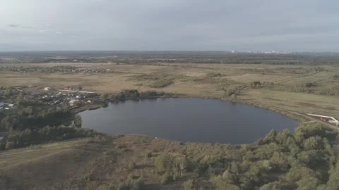 Fly away from the lake Yakushinsky. Stock Footage 100458763