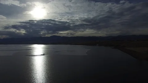 Fly back over lake Stock Footage 71766342