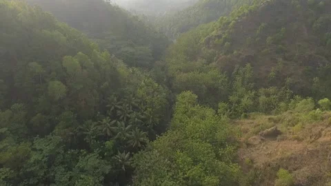 Fly backwards between hills and valleys Stock Footage 154553268