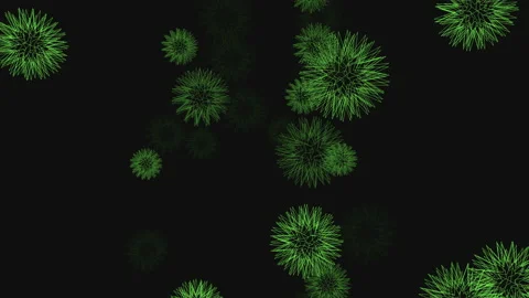 Fly bacterium elements with neon lines Stock Footage 199337814