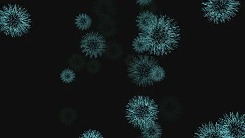 Fly bacterium elements with neon lines Video stock 199338114