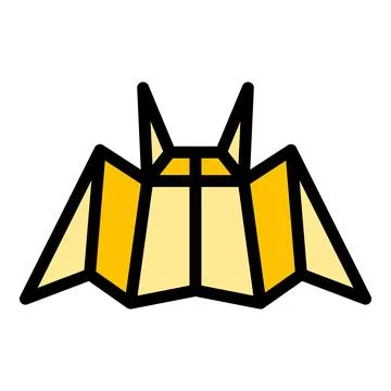 Fly bat origami icon vector flat Stock Illustration