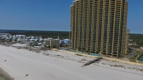 Fly into beach building Stock Footage 80735195