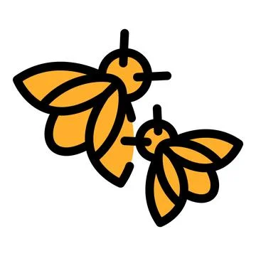Fly bee icon vector flat Stock Illustration