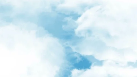 Fly between realistic clouds in the sky in loop Stock Footage 99294693