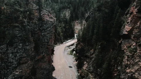 Fly between two rocks in summer. Altai. beautiful landscape Stock Footage 165967068