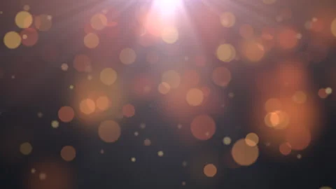 Fly big round bokeh with sun rays on dark background Stock Footage 166134344