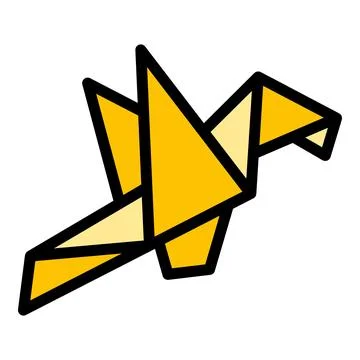 Fly bird origami icon vector flat Stock Illustration