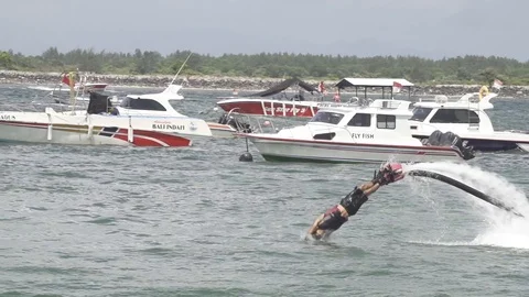 Fly Board Dive Slow Motion Stock Footage 106062492