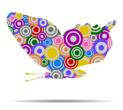 Fly butterfly circles icon vector イラスト素材
