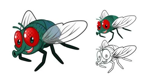 Fly Cartoon Character 스톡 일러스트