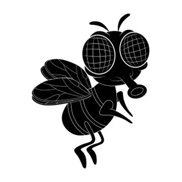 Fly cartoon character vector design isolated on white background Stock Illustration