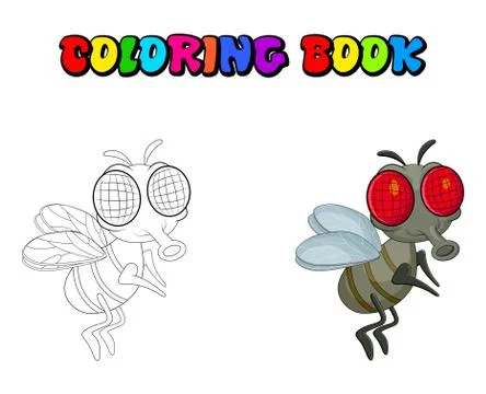 Fly cartoon character vector design isolated on white background Stock Illustration