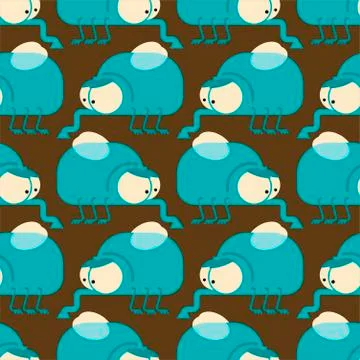 Fly cartoon style pattern seamless. Flying insect ornament. Vector background Illustrazione stock