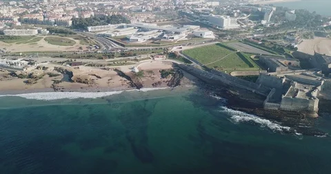 Fly to the city from a bird's-eye view from the ocean Stock Footage 130168614