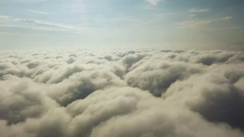 Fly on the clouds with the morning sun Clouds move gently in the sky  Видео 119156567