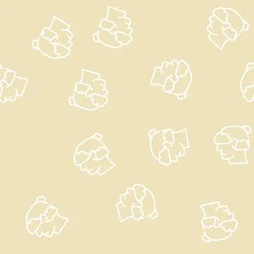 Fly in clouds neurosis line vector seamless pattern イラスト素材