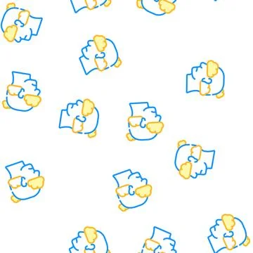 Fly in clouds neurosis vector seamless pattern 스톡 일러스트