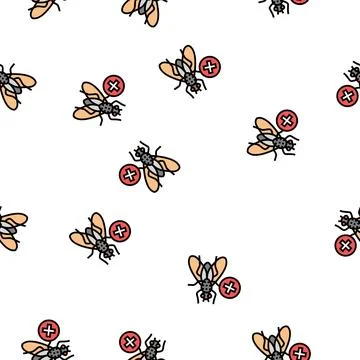Fly control vector seamless pattern Illustrazione stock