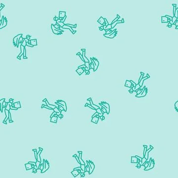 Fly courier line seamless pattern Stock Illustration