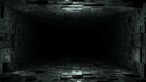 Fly digital tunnel 3d rendering no color 4K Stock Footage 74250193