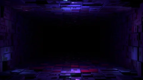 Fly digital tunnel 3d rendering 4K Stock Footage 74250203