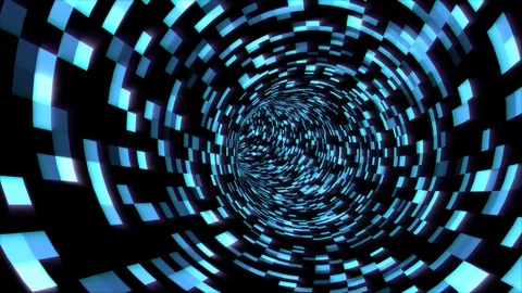 Fly in Digital Tunnel in Cyberspace Encrypted Network Information Stock Footage 119255206