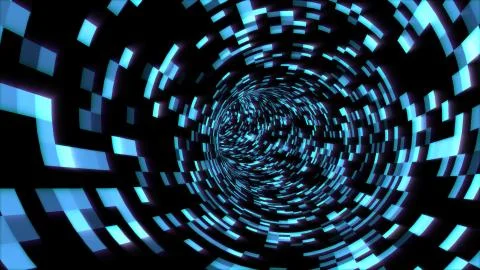 Fly in Digital Tunnel in Cyberspace Encrypted Network Information Stock-Illustration