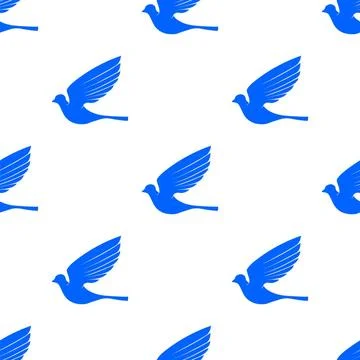 Fly Dove Seamless Pattern Fly Dove Seamless Pattern. Blue Bird Background ... Stockfoto's