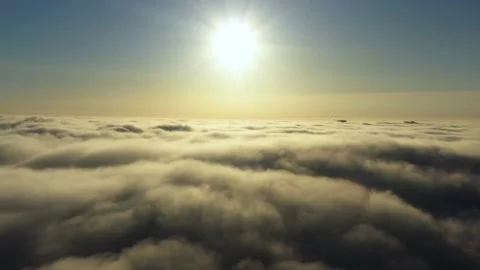Fly dreaming in the clouds. Higher than clouds. Stock Footage 174855691