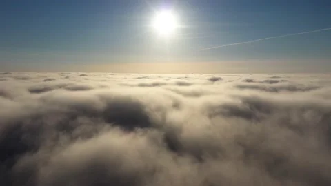 Fly dreaming in the clouds. Higher than clouds. Stock Footage 174858360