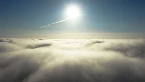 Fly dreaming in the clouds. Higher than clouds. Stock Footage 174890100