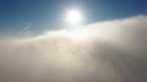 Fly dreaming in the clouds. Higher than clouds. Stock Footage 174898129