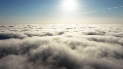 Fly dreaming in the clouds. Higher than clouds. Stock Footage 174899614