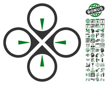 Fly Drone Icon With Bonus Stock Illustration
