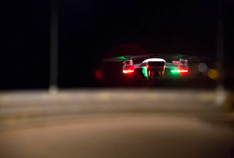 Fly drone in the night Stock Photos