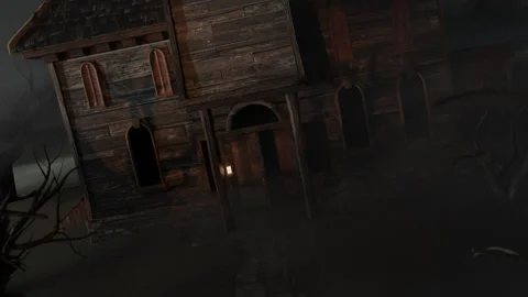 Fly into Eerie House Stock Footage 248881290