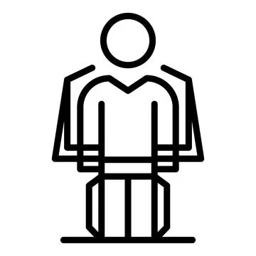Fly exosuit icon outline vector. Exoskeleton robot Stock Illustration