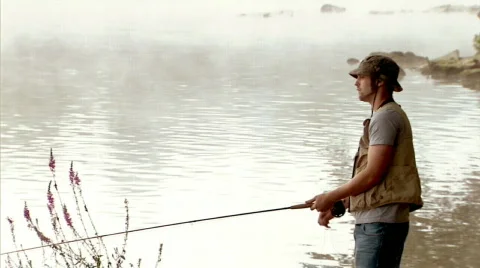 Fly Fisherman 235 Stock Footage