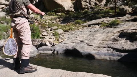 Fly Fisherman Casting Stock-Footage 90735709