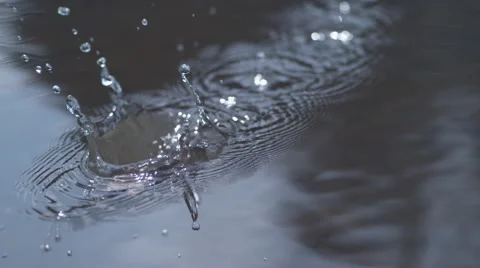 Fly Fishing fly splashing into water, slow motion, shot on Phantom Flex 4K Stock Footage 55680037