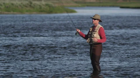 Fly Fishing Henrys Fork 43 Stock Footage